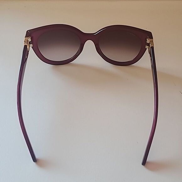 Salvatore Ferragamo Classic Logo Teacup 52mm Round Purple Red Magenta Sunglasses - Picture 4 of 14